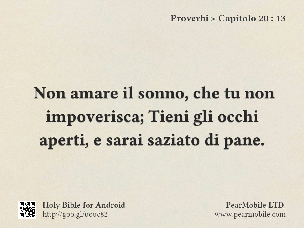 Proverbi, Capitolo 20:13